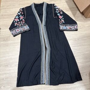 embroidered floral duster cardigan kimono. OS
